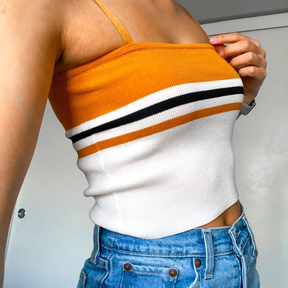 color block crop top